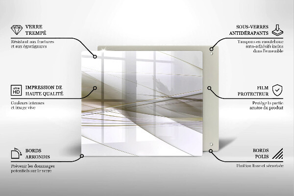 Zaščitna plošča za štedilnik Oblikovanje abstraktnih črt