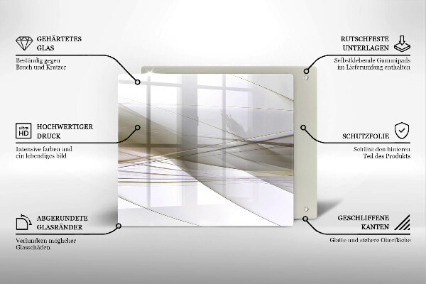 Zaščitna plošča za štedilnik Oblikovanje abstraktnih črt