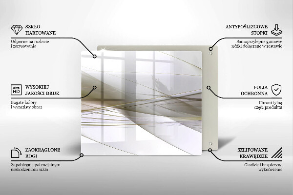 Zaščitna plošča za štedilnik Oblikovanje abstraktnih črt