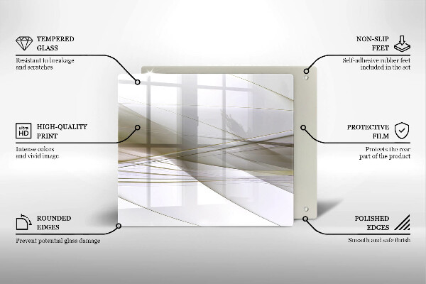 Zaščitna plošča za štedilnik Oblikovanje abstraktnih črt