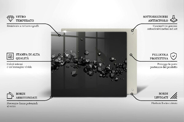 Zaščitna plošča za štedilnik Abstrakcija 3D oblik