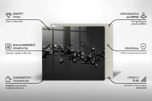 Zaščitna plošča za štedilnik Abstrakcija 3D oblik