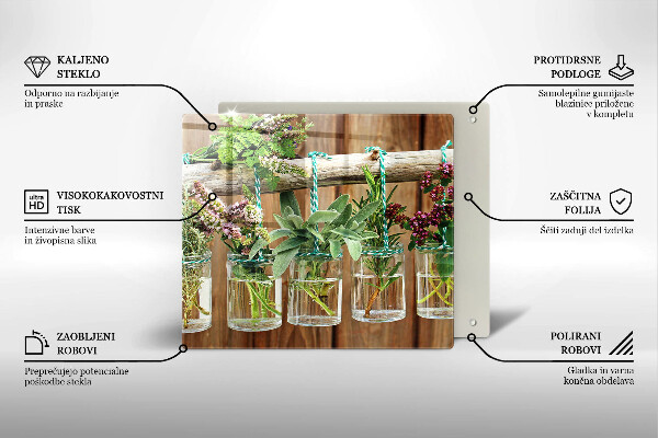 Stenska zaščitna plošča za štedilnik Zelišča rastline vintage