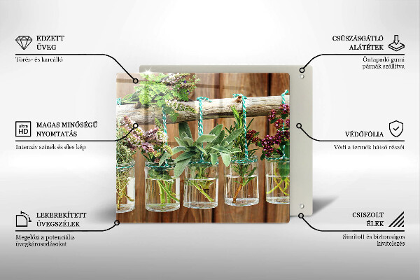 Stenska zaščitna plošča za štedilnik Zelišča rastline vintage