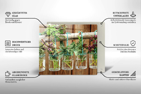 Stenska zaščitna plošča za štedilnik Zelišča rastline vintage