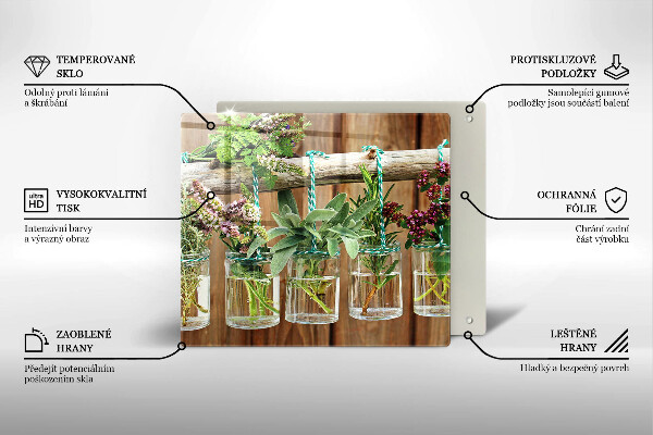 Stenska zaščitna plošča za štedilnik Zelišča rastline vintage