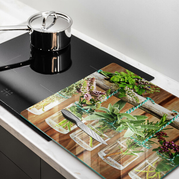 Stenska zaščitna plošča za štedilnik Zelišča rastline vintage