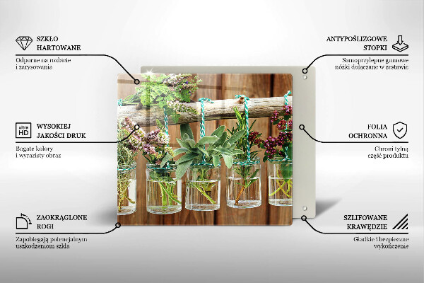 Stenska zaščitna plošča za štedilnik Zelišča rastline vintage