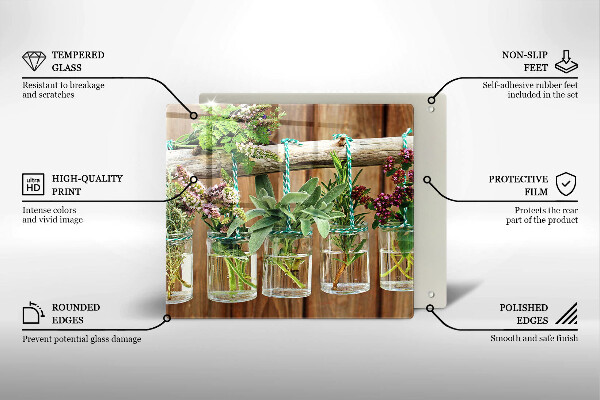 Stenska zaščitna plošča za štedilnik Zelišča rastline vintage