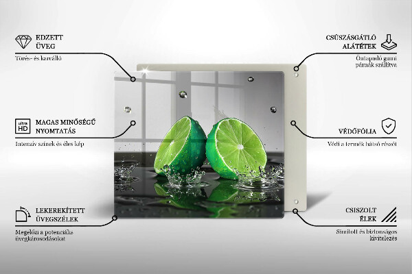 Stenska zaščitna plošča za štedilnik Sočne limete in voda