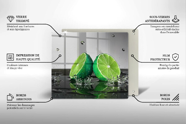 Stenska zaščitna plošča za štedilnik Sočne limete in voda