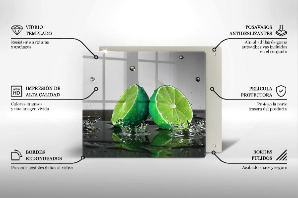 Stenska zaščitna plošča za štedilnik Sočne limete in voda