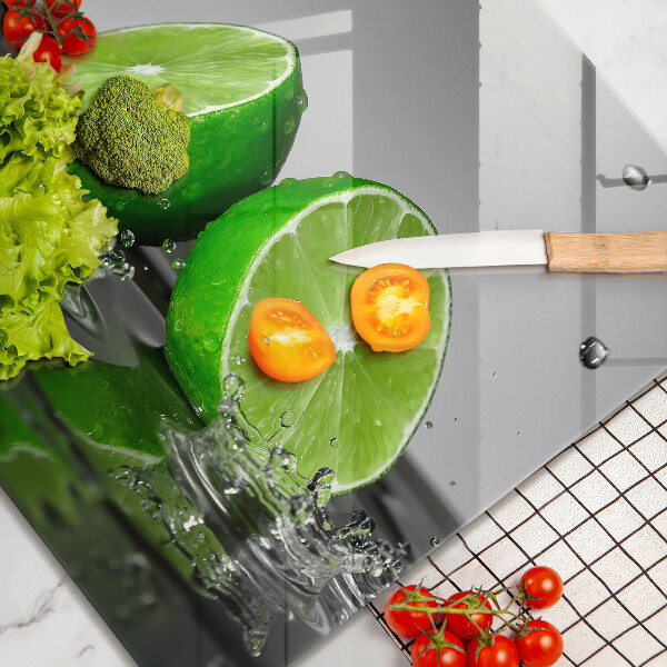 Stenska zaščitna plošča za štedilnik Sočne limete in voda