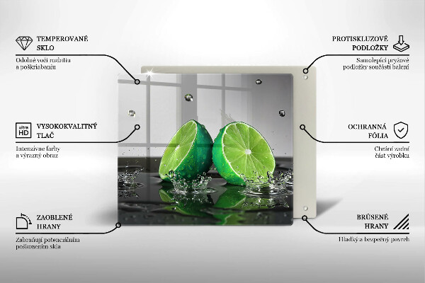 Stenska zaščitna plošča za štedilnik Sočne limete in voda