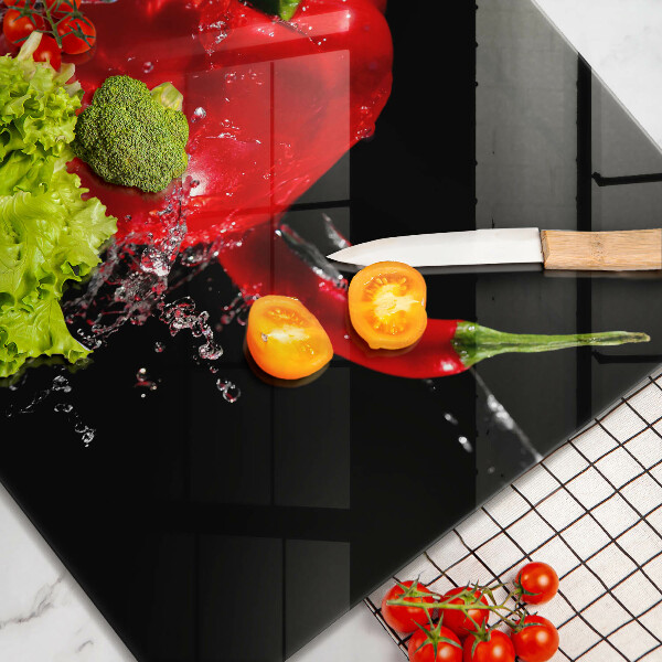 Zaščitna plošča za štedilnik Rdeča paprika v vodi