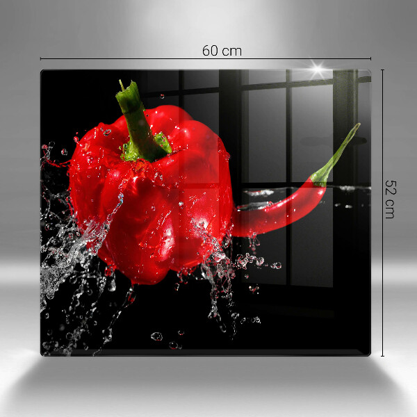 Zaščitna plošča za štedilnik Rdeča paprika v vodi