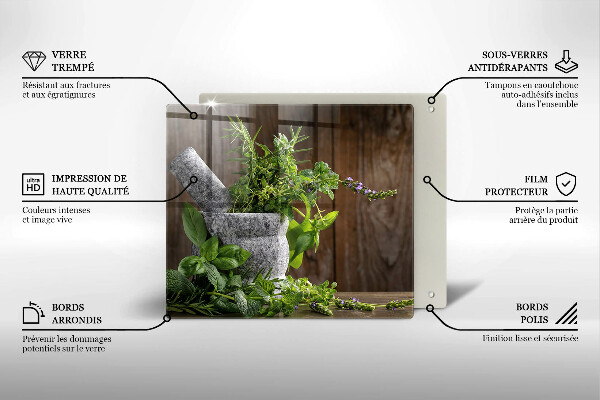 Zaščitna plošča za štedilnik Sadi zelišča in les