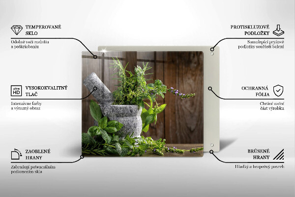 Zaščitna plošča za štedilnik Sadi zelišča in les