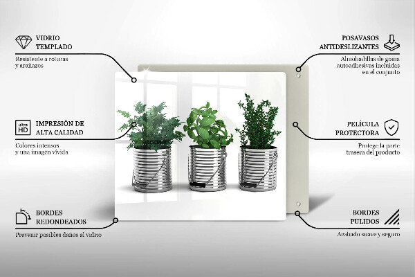 Zaščitna plošča za štedilnik Lončki z zeliščnimi rastlinami