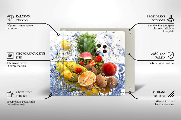 Zaščitna plošča za štedilnik Sočno sadje in voda