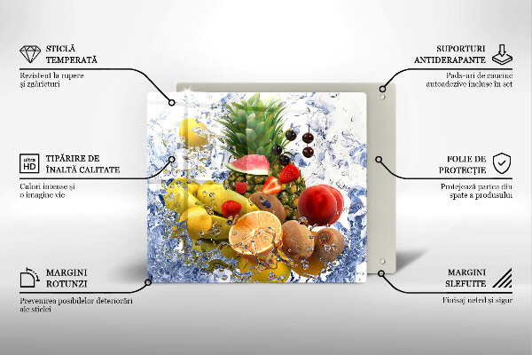Zaščitna plošča za štedilnik Sočno sadje in voda