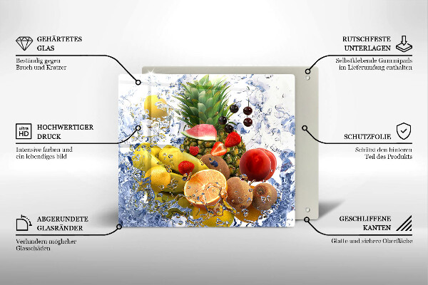 Zaščitna plošča za štedilnik Sočno sadje in voda