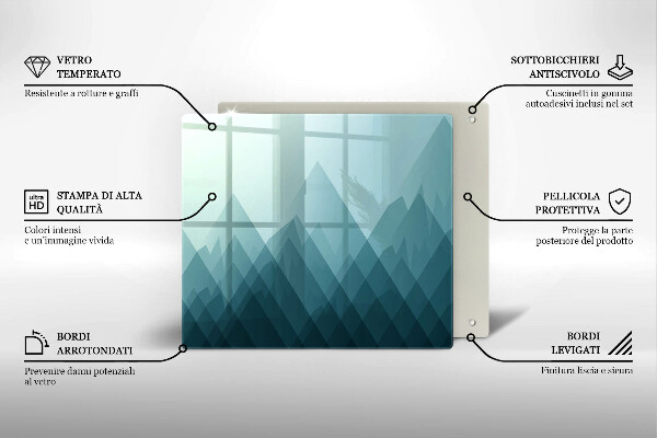 Zaščitna plošča za štedilnik Abstraktne gore