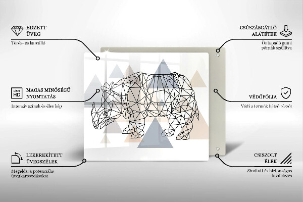 Zaščitna plošča za štedilnik Line art nosorog
