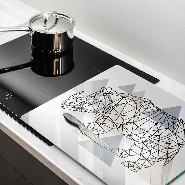 Zaščitna plošča za štedilnik Line art nosorog