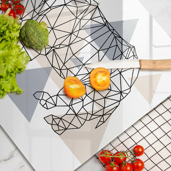 Zaščitna plošča za štedilnik Line art nosorog