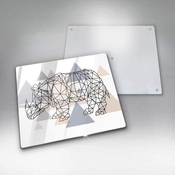 Zaščitna plošča za štedilnik Line art nosorog