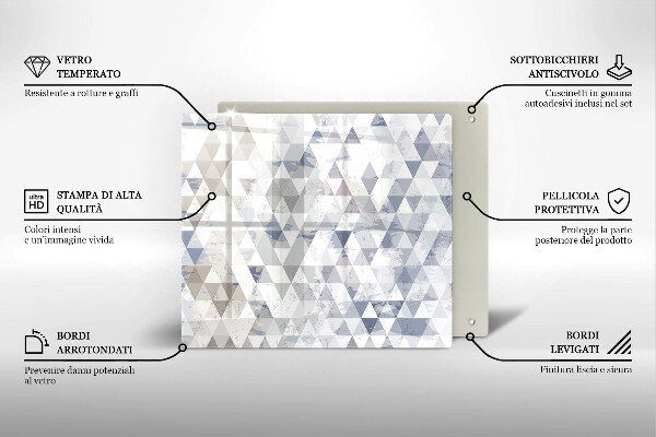 Zaščitna plošča za štedilnik Vzorec trikotnikov