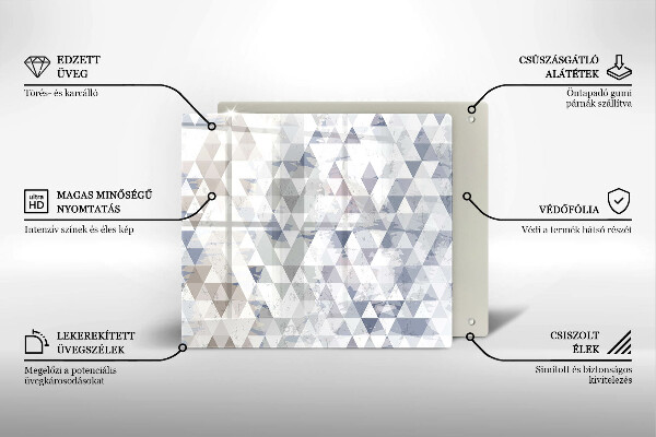 Zaščitna plošča za štedilnik Vzorec trikotnikov
