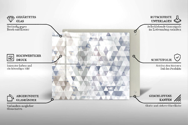 Zaščitna plošča za štedilnik Vzorec trikotnikov