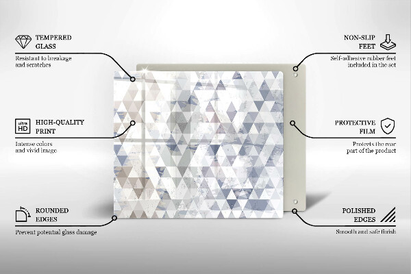 Zaščitna plošča za štedilnik Vzorec trikotnikov