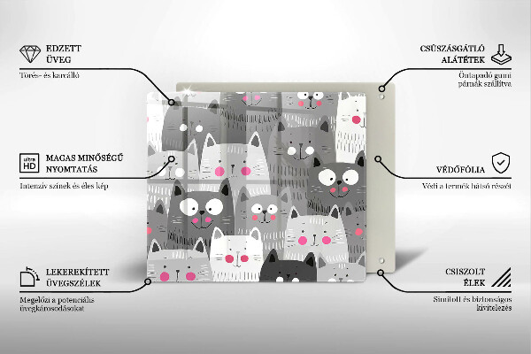 Zaščitna plošča za štedilnik Ilustracija mačk