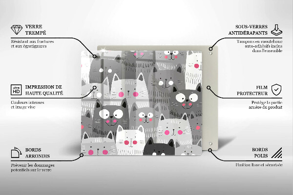 Zaščitna plošča za štedilnik Ilustracija mačk