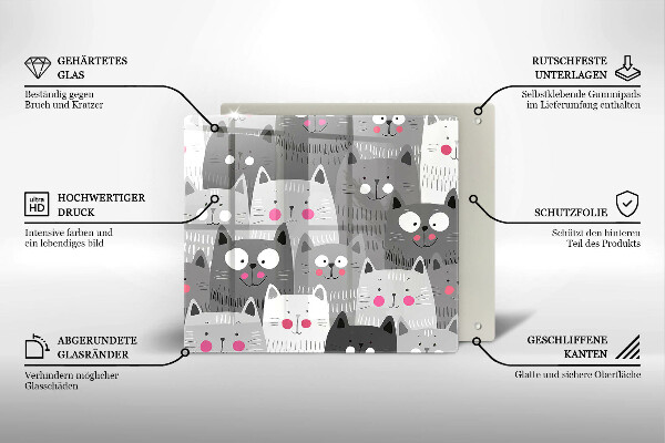 Zaščitna plošča za štedilnik Ilustracija mačk