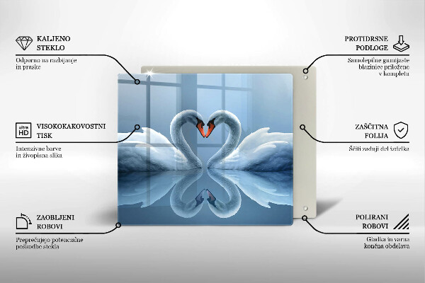 Zaščitna plošča za štedilnik Dva labodja srca