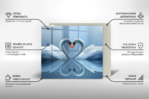 Zaščitna plošča za štedilnik Dva labodja srca