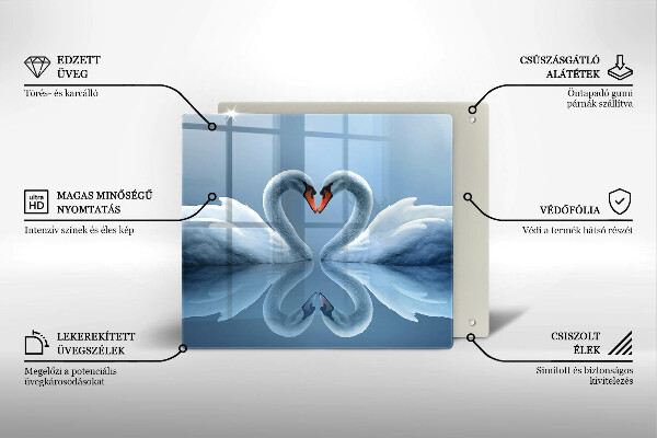 Zaščitna plošča za štedilnik Dva labodja srca