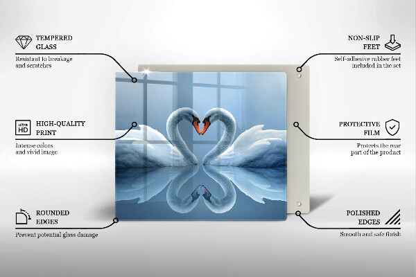 Zaščitna plošča za štedilnik Dva labodja srca