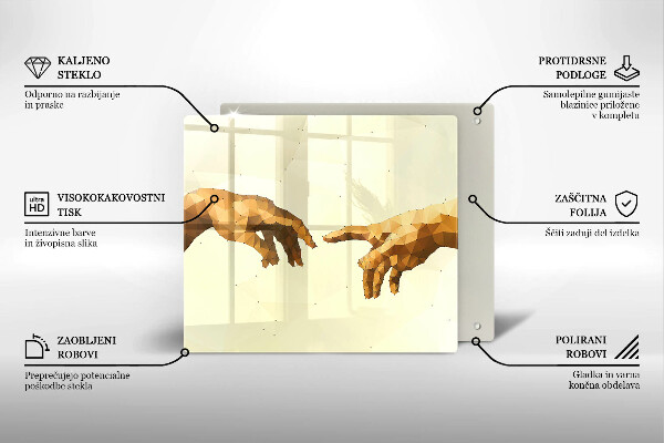 Zaščitna plošča za štedilnik Stvarjenje Adamovih rok