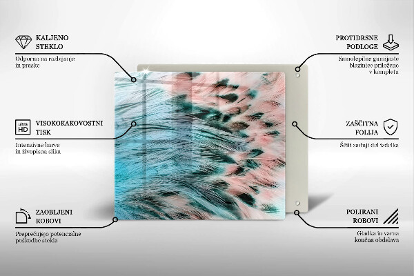 Zaščitna plošča za štedilnik Boho ptičje perje