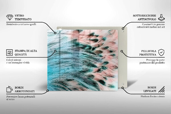 Zaščitna plošča za štedilnik Boho ptičje perje