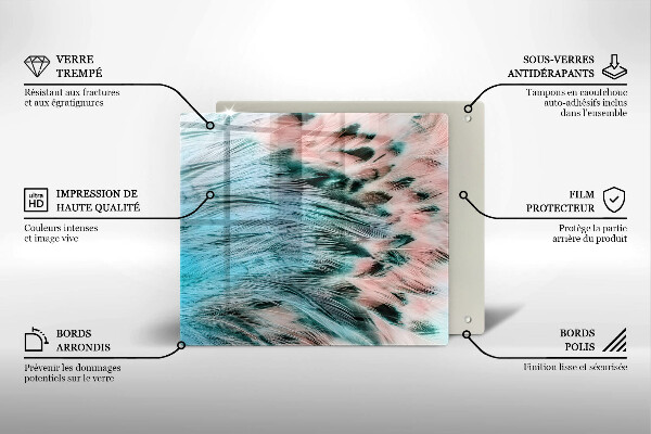 Zaščitna plošča za štedilnik Boho ptičje perje