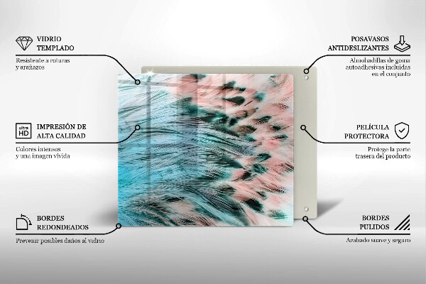 Zaščitna plošča za štedilnik Boho ptičje perje