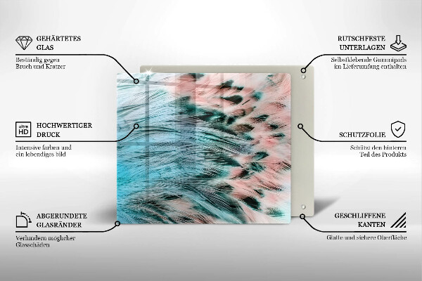 Zaščitna plošča za štedilnik Boho ptičje perje