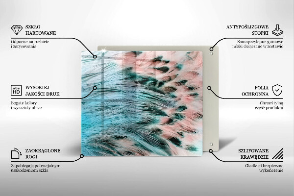 Zaščitna plošča za štedilnik Boho ptičje perje