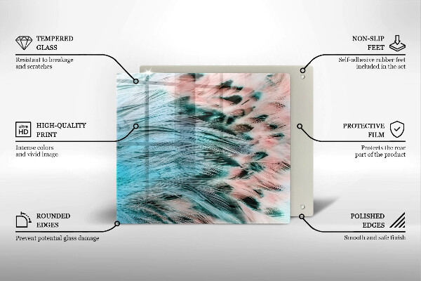 Zaščitna plošča za štedilnik Boho ptičje perje